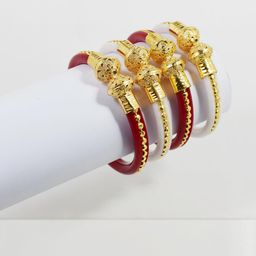 SATTIK (Pack of 4) Brass Gold-plated Shakha Pola-image-35
