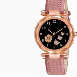 LAKSH Women Peach Printed Dial & Leather Strap Analogue Watch-picture-8