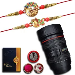 DeoDap Roli Chawal Coin Mug & Greeting Card Rakhi Gift Set-image-40