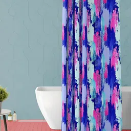 ArtzFolio Blue & Pink Printed Waterproof Shower Curtain-18