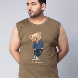 Toodle Plus Men Plus Size Printed Cotton Gym Tshirt Vests-image-33
