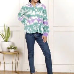 SAKURA Women Floral Print Shirt Style Top-image-77