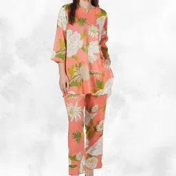 BAESD Women Floral Printed Pure Cotton Tunic & Trouser-picture-17