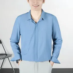 StyleCast Striped Spread Collar Long Sleeves Cotton Formal Shirt-image-91