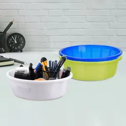 Kuber Industries Green & Blue 3 Pieces Desk Organisers 6 ltr-43