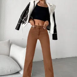 HIGH BUY Women Loose Wide Leg High-Rise Jeans-image-81