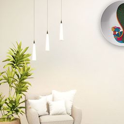 THE QUIRKY HOME White & Green Majestic Peacock Printed Ceramic Decorative Wall Plate-image-77