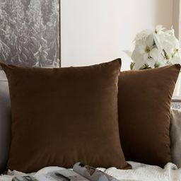 Aurave Brown 2 Pieces Square Cushion Covers-image-6