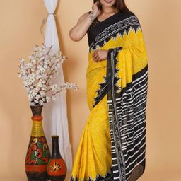 JAIPURI BLOCK PRINT Pure Cotton Block Printed Saree-4