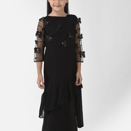 Eavan Girls Black Embellished Georgette Maxi Maxi Dress-image-41