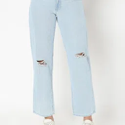 SPYKAR Women Comfort Straight Fit Low-Rise Slash Knee Cotton Jeans-picture-33
