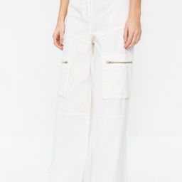 Trendyol Women Mid Rise Pure Cotton Denim Cargo-image-34