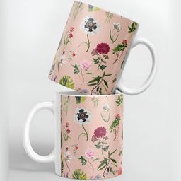 macmerise Pink & Green Printed Ceramic Glossy Cups Set of Cups and Mugs-48