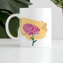 nestroots Rose & White Floral Printed Dishwasher Safe Stoneware Glossy Mug 350 ml image 2