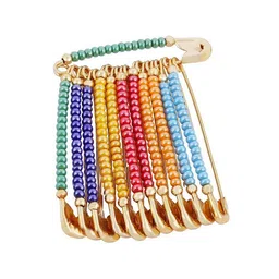 VAMA Set of 12 Artificial Beads Studded Saree Pins image 1