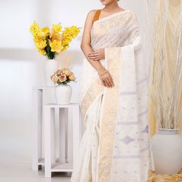 DipDiya Ethnic Motifs Woven Design Pure Cotton Taant Saree-image-39