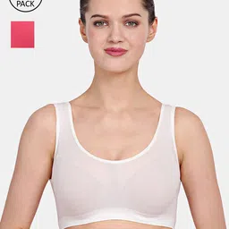 Amour Secret Women White & Coral Pack Of 2 Non Padded Air Bra-picture-8