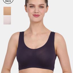 Amour Secret Nude-Coloured & Navy Blue Bra-image-79