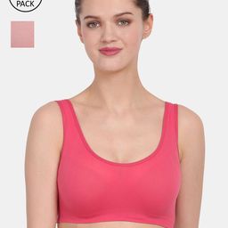 Amour Secret Pack of 2 Peach-Coloured & Coral Pink Everyday Bra-image-35