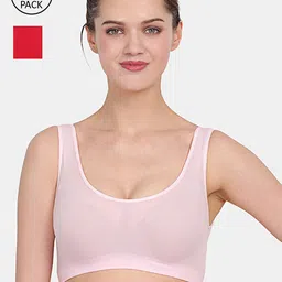 Amour Secret Pack of 2 Pink & Red Non Padded Bra-9