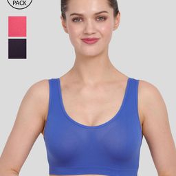 Amour Secret women Pack of 3 Solid Blue & Coral Bra-image-31