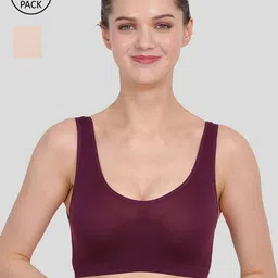 Amour Secret Women Set of 2 Purple and Nude Non Padded Non Weired All Dat Comfort Air Bra-image-13