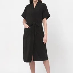 POORAK Women Terry Cotton Bath Robe With Belt-56