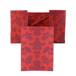 Kuber Industries Unisex Set Of 2 Red Metalic Flower Printed Saree Stacker Organisers image 2