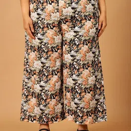 COLOR STUDIO Women Floral Printed Comfort Loose Fit Wrinkle Free Trousers-picture-12