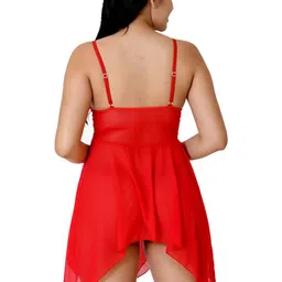 Fihana Self Design Net Baby Doll with Briefs image 4
