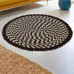 Aura Brown & Beige Spiral Round Doormat-14