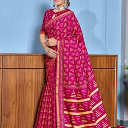 Pandadi Saree Printed Zari Bagru Saree-23