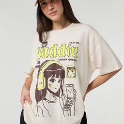 Bewakoof Graphic Printed Pure Cotton Oversized T-shirt-picture-44