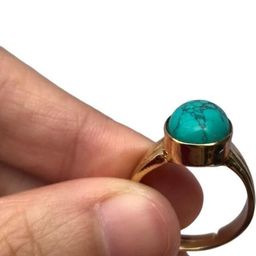 GenZcomplex Blue Brass Turquoise Finger Ring-image-60