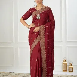 FABMORA Embellished Embroidered Saree-picture-57