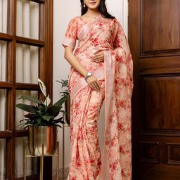 DIVASTRI Floral Printed Zari Ready to Wear Saree-image-96