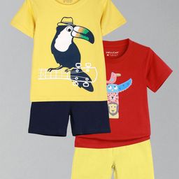 HELLCAT Boys Pack Of 2 Printed Round Neck T-Shirts With Shorts-image-59