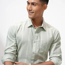 HIGHLANDER Men Slim Fit Opaque Striped Casual Shirt-picture-48