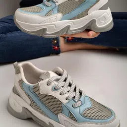 Stylestry Girls Grey and Blue Shoes-41