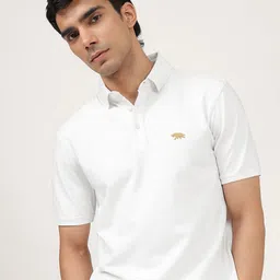 Andamen Men Solid Polo Collar Cotton T-Shirt-image-19