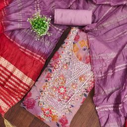 Panzora Embroidered Unstitched Dress Material-picture-23