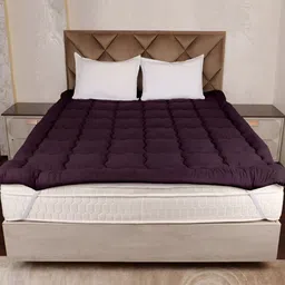 AJISH Burgundy Single Polyester Breathable Mattress Protector-picture-27