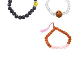 Divine souvenirs Unisex Set Of 3 Artificial Beaded Elasticated Bracelets-49