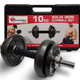 PowerMax Fitness PDS-10 Adjustable Coated Iron Dumbbell Set - 10 Kg-13