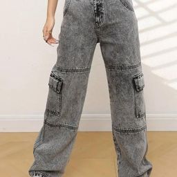 DressBerry Women Comfort Wide Leg High-Rise Light Fade Acid Wash Stretchable Jeans-image-27