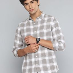 Flying Machine Pure Cotton Tartan Checked Slim Fit Casual Shirt-picture-44