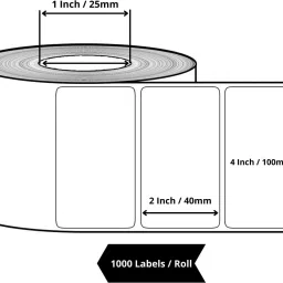 true-ally 100x50 (DT) Barcode Label-1000 Labels - Self Adhesive for Printing Barcoding White Self Adhesive Sticker for Printing Barcoding Paper Label image 2