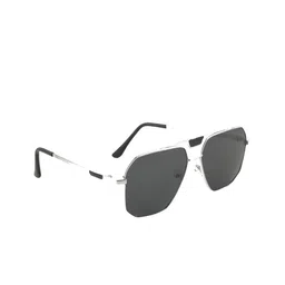 BAYBERRY Unisex Black Lens & Silver-Toned Square Sunglasses with-image-46