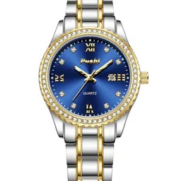 Poshi Women Round Dial Stainless Steel Strap Quartz Watch-image-88