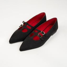 Theater Women Alexa Black Pointed Toe Ballerinas-image-34